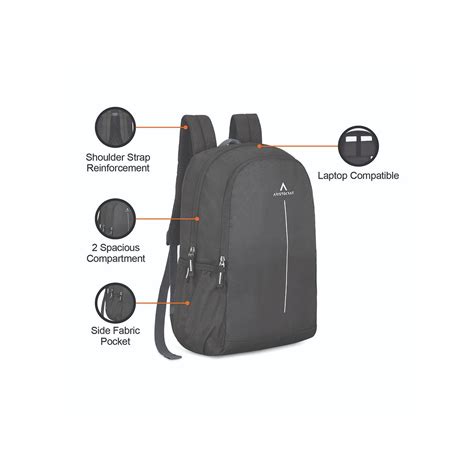 Buy Aristocrat Polyester 26L Hugo Laptop Backpack Black For Men & Women ...