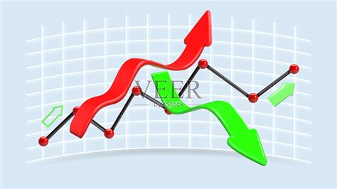 增长图表。贸易箭头。股票价格图表。逼真的3D设计，矢量渲染。价值变化。交易所交易。年度和季度利润报告。插画图片素材_ID:432650522 ...