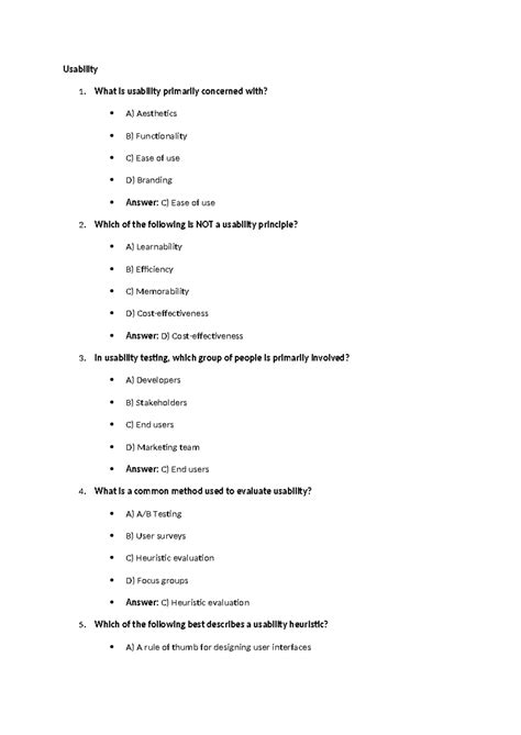 UIUX Module 1: Usability and User Experience MCQs - Studocu