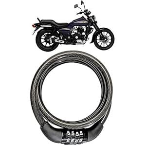 AutokraftZ Bike Number Lock/Helmet Lock/Steel Cable Lock/Bicycle Cycle ...