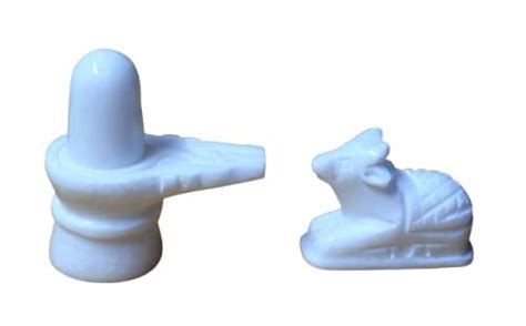Buy THE HIMALAYAN RIVER Marble Stone Shivling Nandi for Pooja, Nandi ...