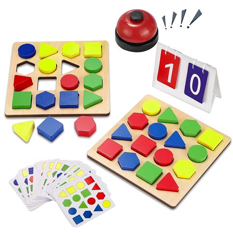 Tmgooyier Children Puzzles Geometric Shape Quick Matching Board, Wooden ...