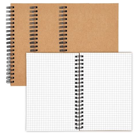 Paper Junkie 4 Pack Spiral Notebook Graph Paper, Small Graph Notebook ...