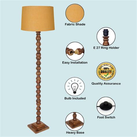Buy HOMESAKE Wooden Floor Lamp from Homesake at just INR 7000.0
