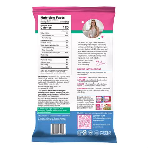 Sweet Loren's Gluten Free & Vegan Less Sugar Chocolate Chunk Cookie ...