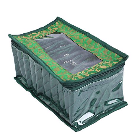 Kuber Industries CTKTC5318 Laminated Satin Pouch Jewellery Box (Green ...