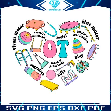 Grovvy OT Occupational Therapy Heart SVG Cutting File