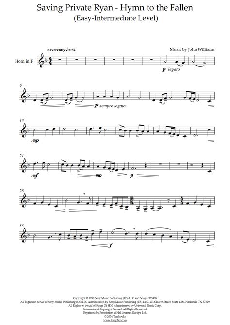 Saving Private Ryan - Hymn to the Fallen (Easy/Intermediate Level ...