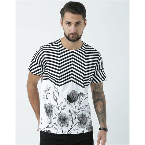 Buy Huetrap Mens Round Neck Half Sleeves White T-Shirt (L) Online