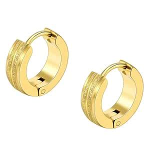 Buy Peora Gold Plated Stainless Steel Stylish Huggie Hoop Earrings for ...