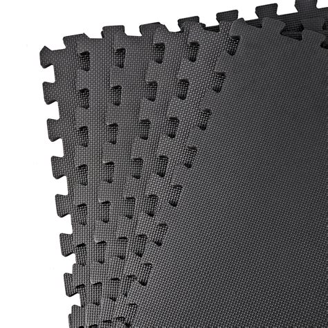 12 Pieces Puzzle Exercise Floor Mats 24''×24'' Workout Gym Equipment ...