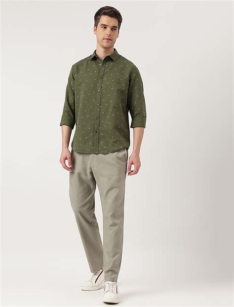 Buy Linen Blend Printed Spread Collar Shirt at Marks & Spencer