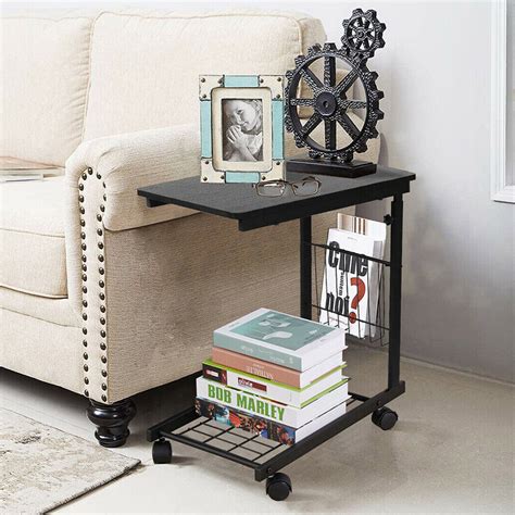 Over the Bed Side Table Wheels Hospital Overbed Rolling Tray Adjustabl ...