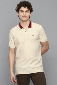 Allen Solly Striped Men Polo Neck Beige T-Shirt - Buy Allen Solly ...