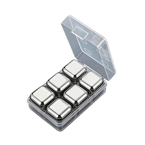 Buy SYGA 6 Stainless Steel Whiskey Stones Ice Cubes with Container ...