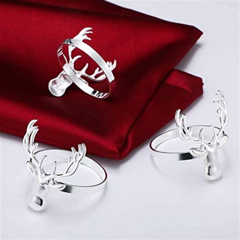 Buy Patelai 12 Pieces Christmas Deer Napkin Rings Deer Napkin Rings ...