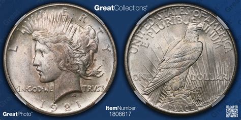 1921 Peace Silver Dollar High Relief NGC MS-66 (Item 1806617 ...