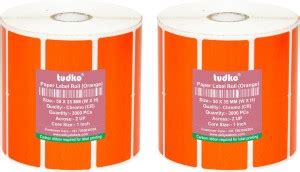 tudko 50 mm X 35 mm Chromo Barcode Label (Set of 2 Roll) Self Adhesive ...