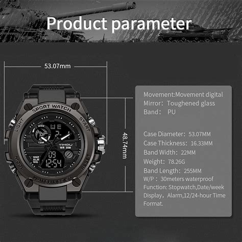 Buy Yihou Men's Military Watch Outdoor Sports Electronic Watch Tactical ...
