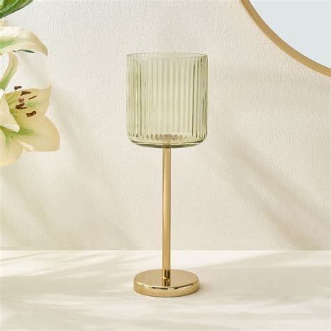 Buy Soma Bloom Glass Ribbed Pedestal Votive Candle Holder - Large from ...