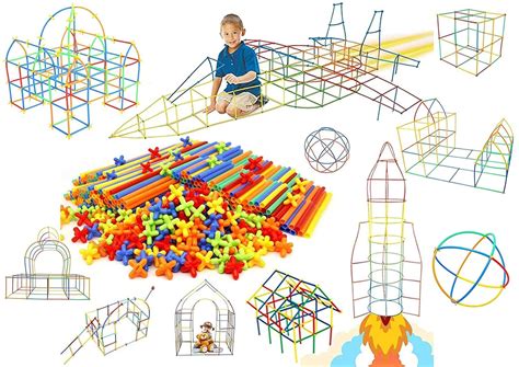Buy Siya Assembly Colorful Straw Educational Smart City Building Blocks ...