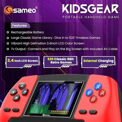 Sameo Kids Gear Spectral White | Retro Gaming Handheld Console for Kids ...