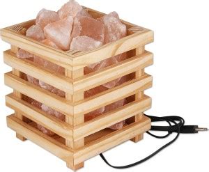 Earth's Magic Himalayan Rock Salt Lamp Wooden Basket Salt Lamp for ...