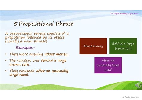 Phrases and Types: English ESL powerpoints