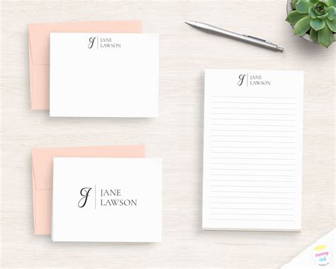 Personalized Stationery Modern Stylish Monogram Stationery Set Monogram ...