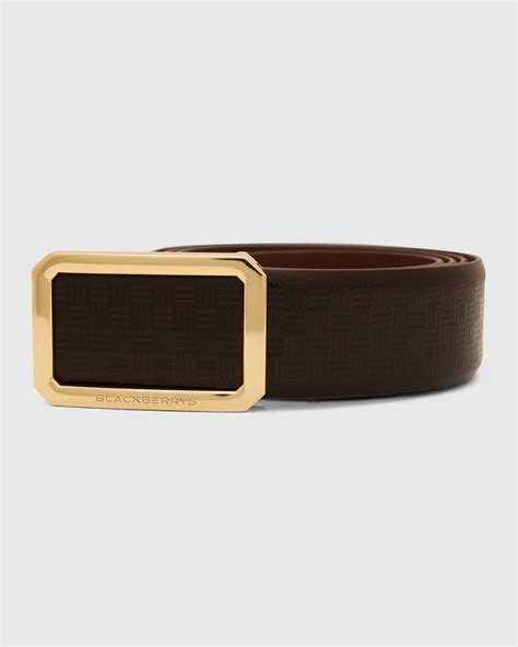 Buy 9Veran Brown Textured Leather Belt Online India