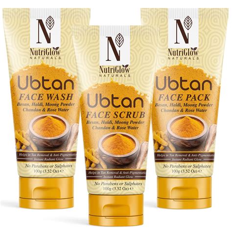NutriGlow Natural’s Ubtan Face Wash (100g), Face Scrub (100g), Face ...