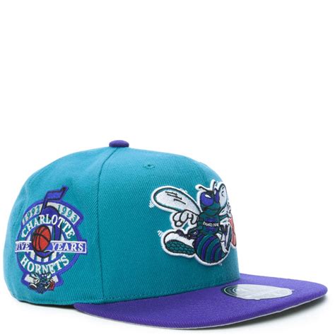 MITCHELL & NESS Charlotte Hornets Team Side Fitted Hat 6HSFSH21302 ...