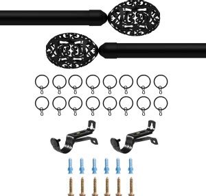 Story@home Black Curtain Rods Metal Price in India - Buy Story@home ...