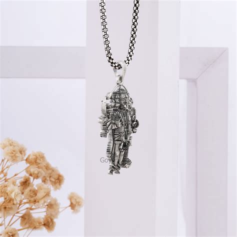 925 Silver Panchmukhi Hanuman Pendant | Oxidized Hindu Amulet – Goyani