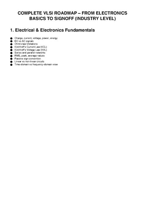 VLSI Roadmap: From Basics to Signoff (Industry Level) - Studocu