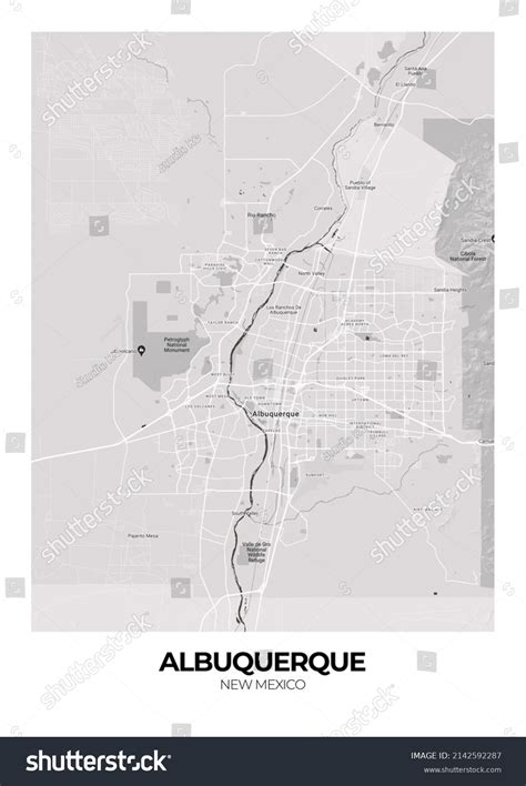 Poster Albuquerque New Mexico Maproad Map Stock Illustration 2142592287 ...