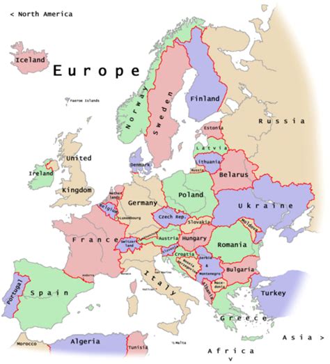 Political Map of Europe 的图像结果