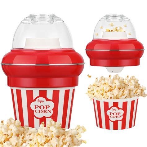 Amazon.com: Hot Air Popcorn Popper Maker with Double Bucket Popcorn ...