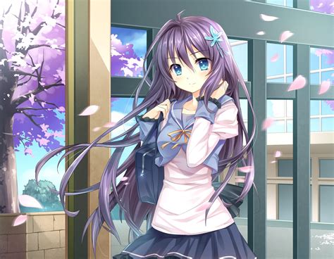 Purple Hair Anime Girl Wallpapers - Wallpaper Cave