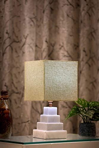 Buy POSH N PLUSH | Premium Pyramid Style Marble Table Lamp with Biege ...