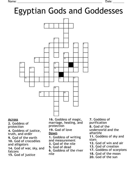 Cow Headed Goddess Crossword - prntbl.concejomunicipaldechinu.gov.co