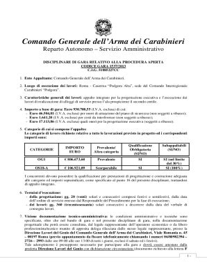 Fillable Online Gare Appalto - Carabinieri Fax Email Print - pdfFiller
