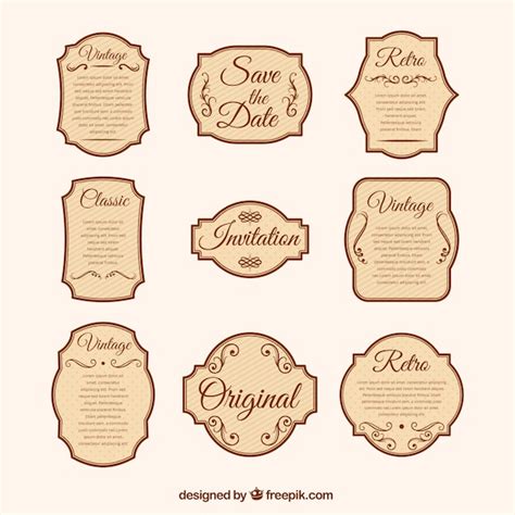Several vintage text frames | Free Vector