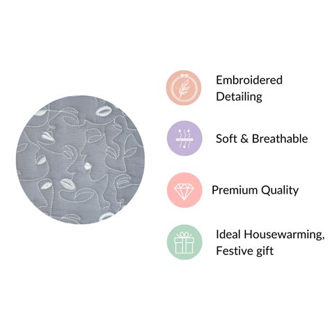 Luxury Embroidered King Size Bed Cover Grey Online - Premium Bed Cover ...