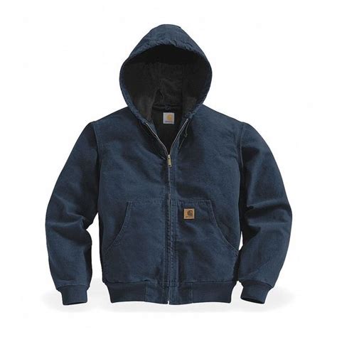 Carhartt Hooded Jackt, No Insulation, Mdnght Blu, XL J25 MDT REG XLG | Zoro