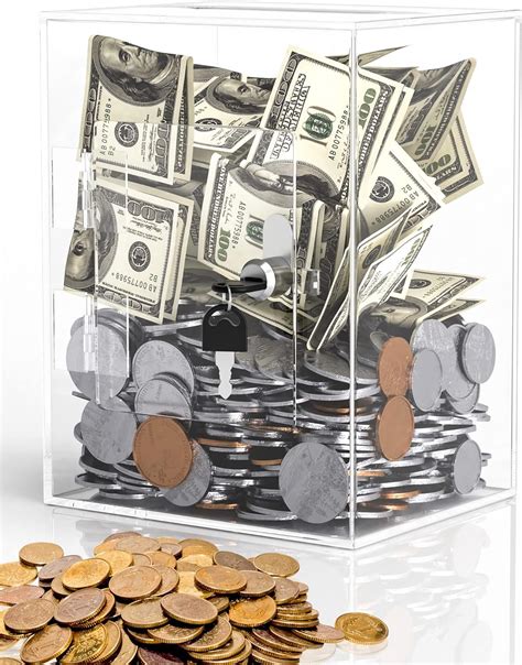 Amazon.com : Clear Piggy Bank for Adults-and Kids Acrylic Openable ...