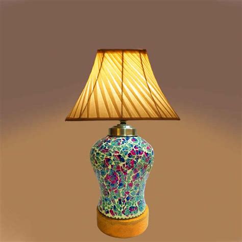 Chic Stylish Off-White Wood & Glass Table Lamp with Shade Without Bulb ...