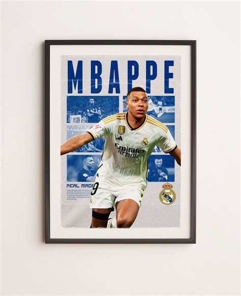 Buy Kylian Mbappe Real Madrid, Printable A3 Sport Wall Art, Gift for ...