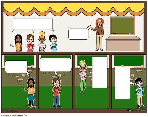 Classroom Style Graphic Novel Storyboard by templates
