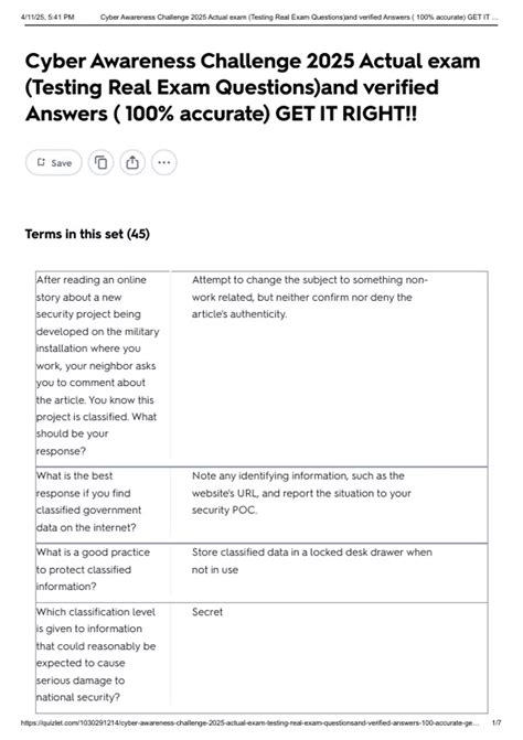 Cyber Awareness 2025 Answers